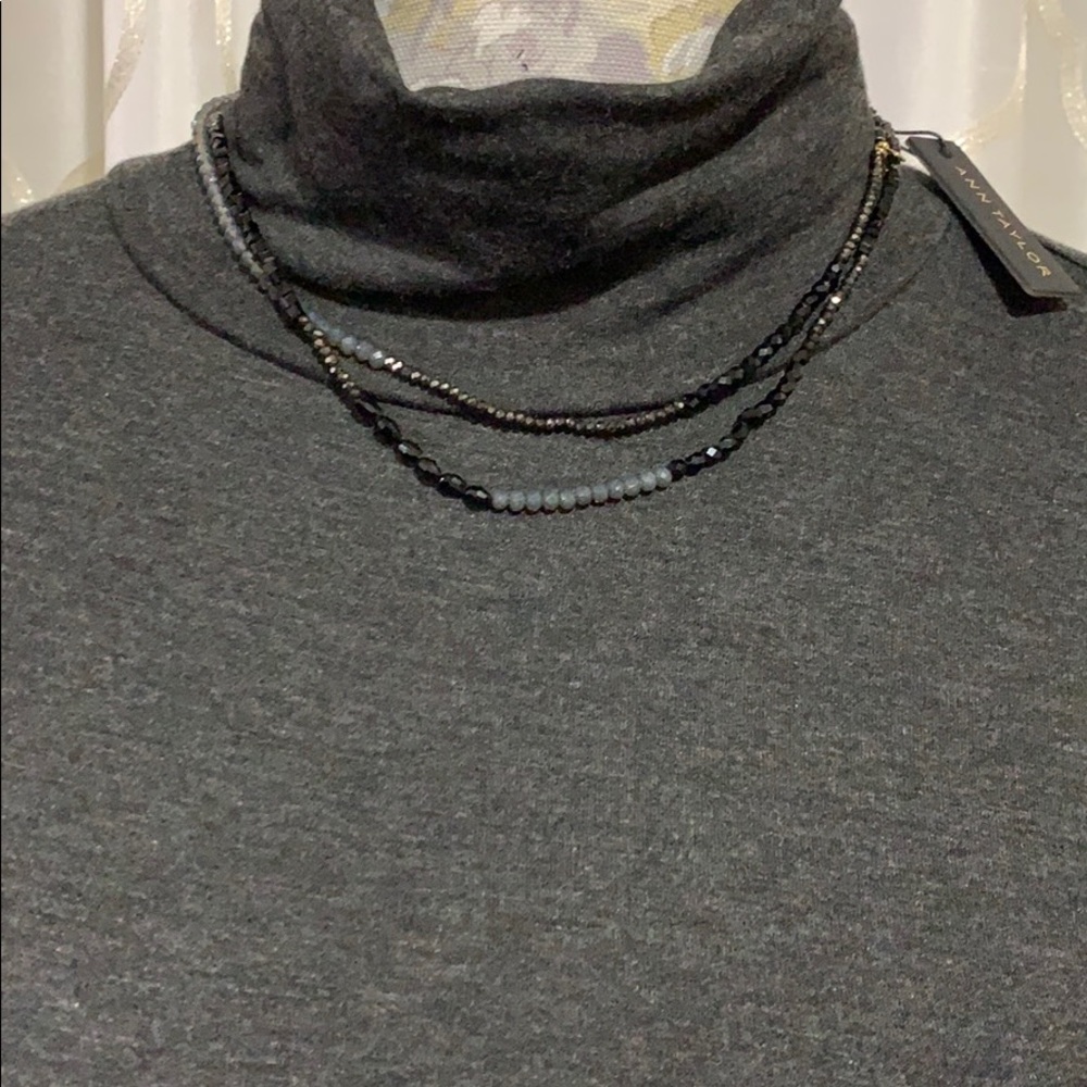 Ann Taylor black and gray double necklace
